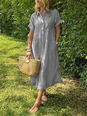 Elegant Stribet Skjortebluse Dame - Ideel til Sommerbrug og Alle Anledninger 9