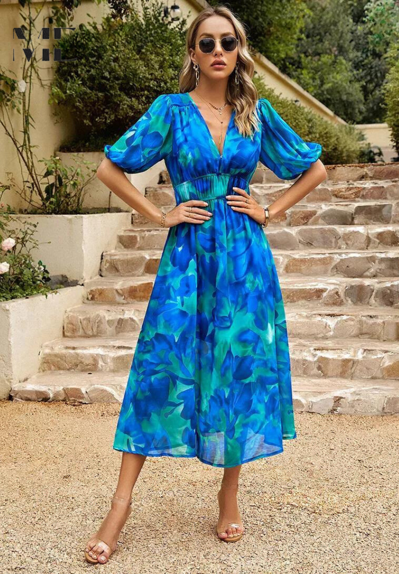 Elegant blomsterkjole til kvinder - Sommerkjole med romantisk design 11