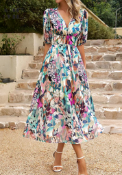 Elegant blomsterkjole til kvinder - Sommerkjole med romantisk design 3