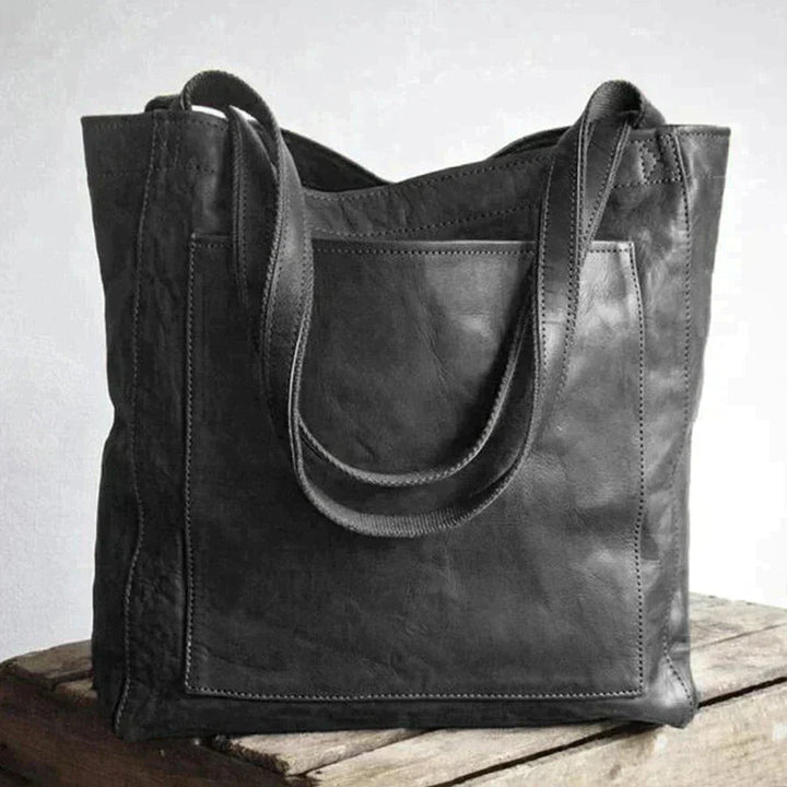 Elegant damehåndtaske i blødt læder 5