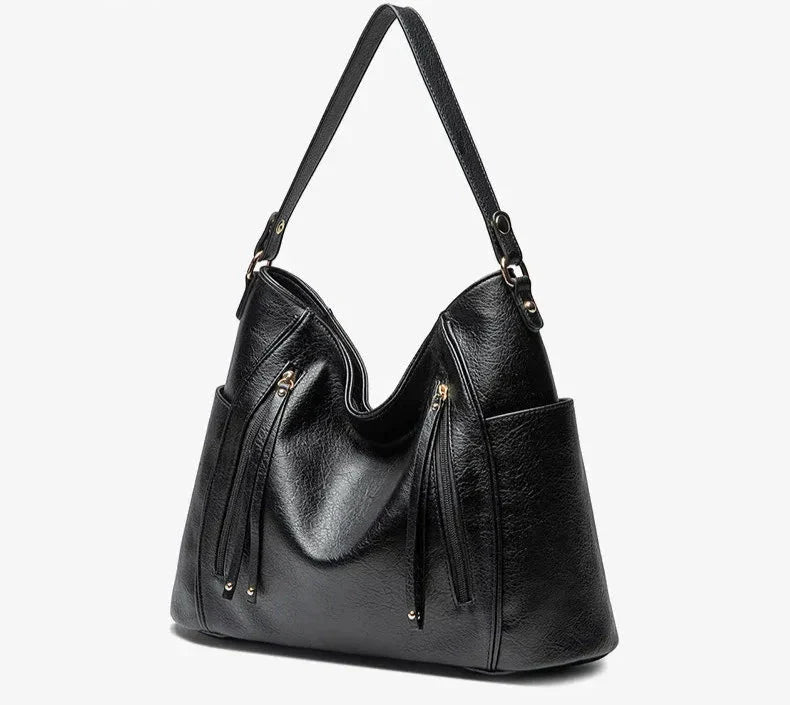 Elegant skuldertaske til kvinder i rummelig PU 3