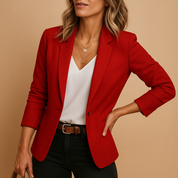 Elegant sort blazer til kvinder med lange ærmer - perfekt til kontor og møder 0