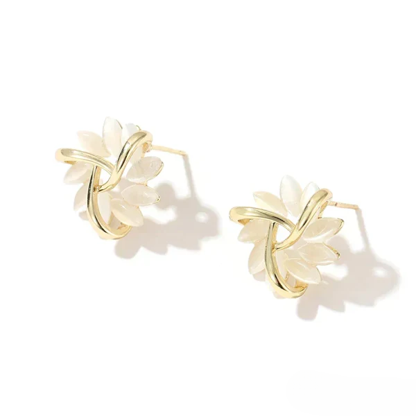 Elegante hoop-øreringe med opalflager – Luksuriøs finish 1
