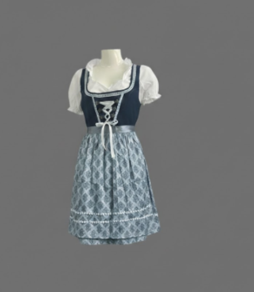 Elegantes Dirndlkleid Midi mit Schürze und Bluse – Tradition trifft Moderne für Damen 1