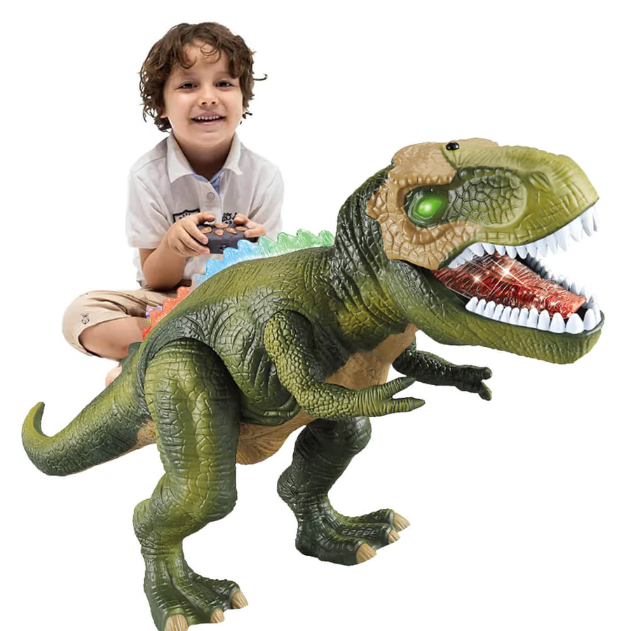 Elektrisk fjernbetjent dinosaur – realistisk gående, brølende dinosaurlegetøj med LED-lys 3