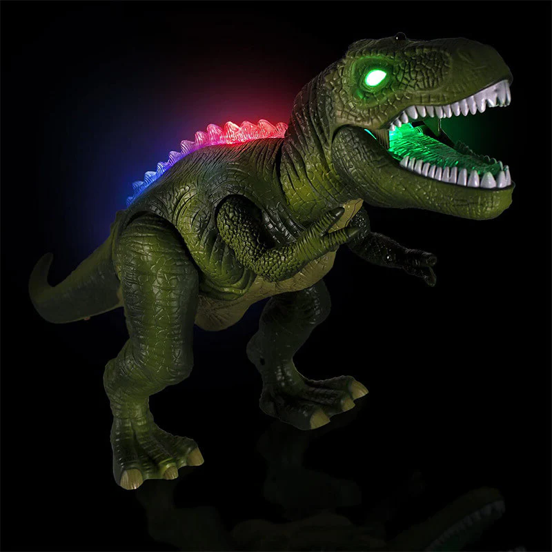 Elektrisk fjernbetjent dinosaur – realistisk gående, brølende dinosaurlegetøj med LED-lys 4