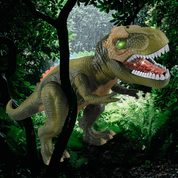 Elektrisk fjernbetjent dinosaur – realistisk gående, brølende dinosaurlegetøj med LED-lys 5
