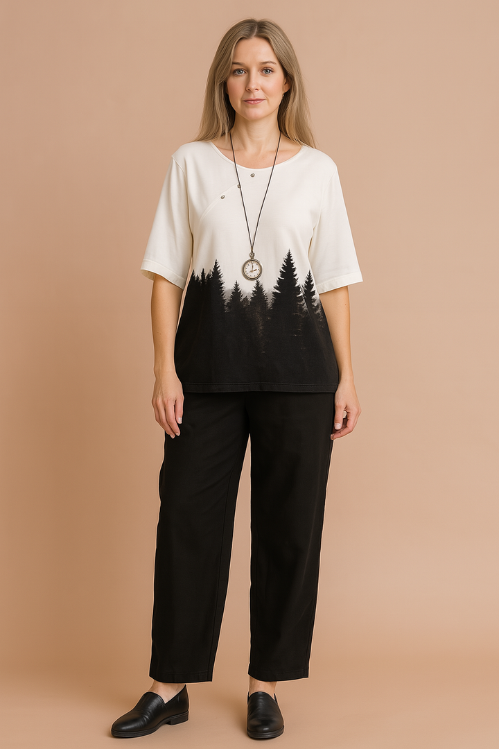 Eliza | Bluse og bukser med mælkebøtteprint 3