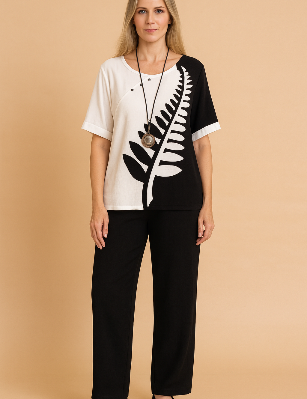 Eliza | Bluse og bukser med mælkebøtteprint 4
