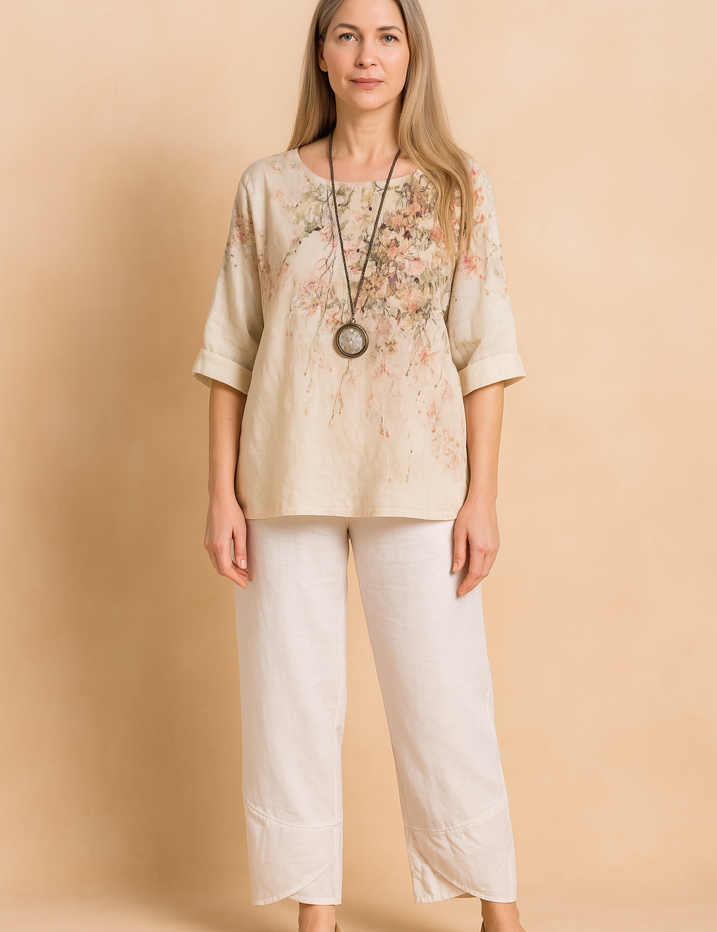 Eliza | Bluse og bukser med mælkebøtteprint 5