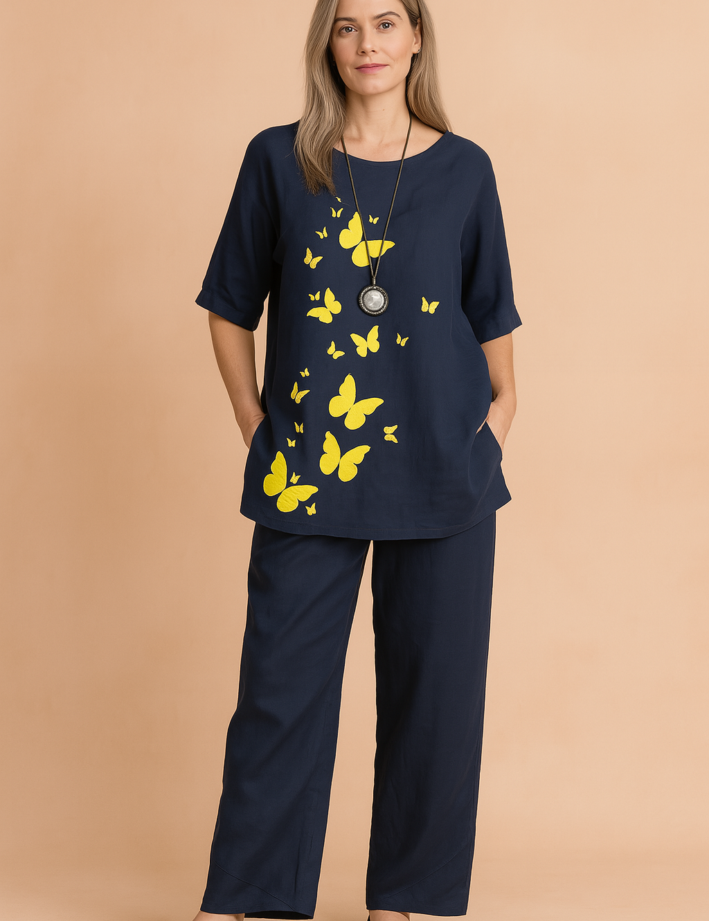 Eliza | Bluse og bukser med mælkebøtteprint 7