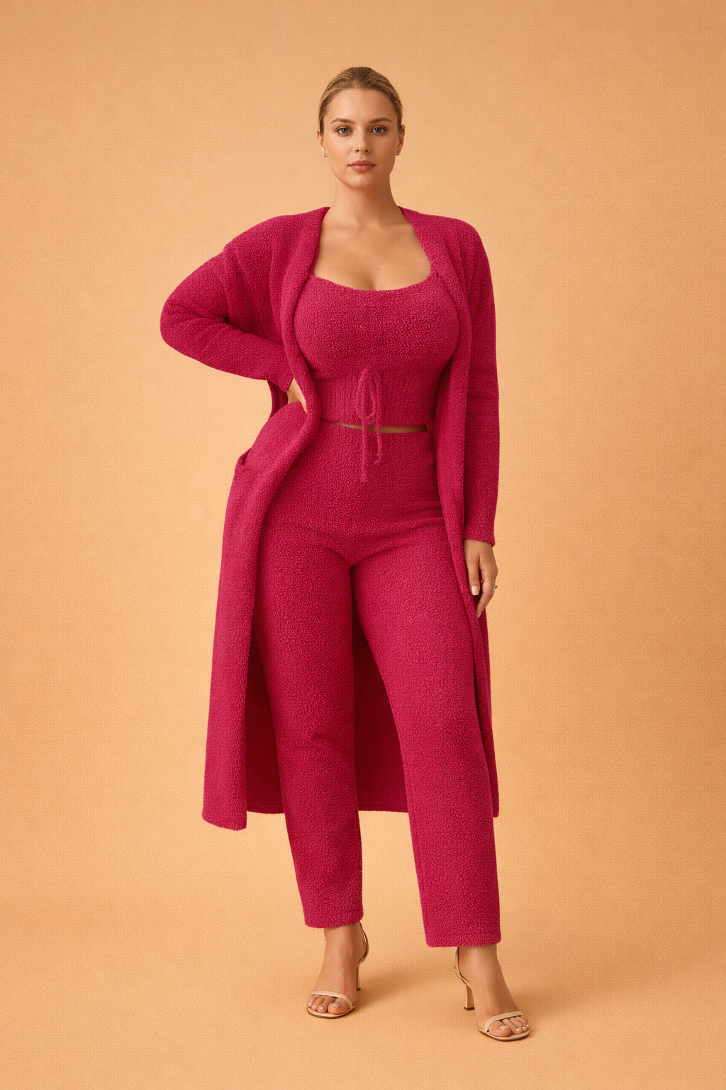 Eliza | Damesæt med tre dele og cardigan 3