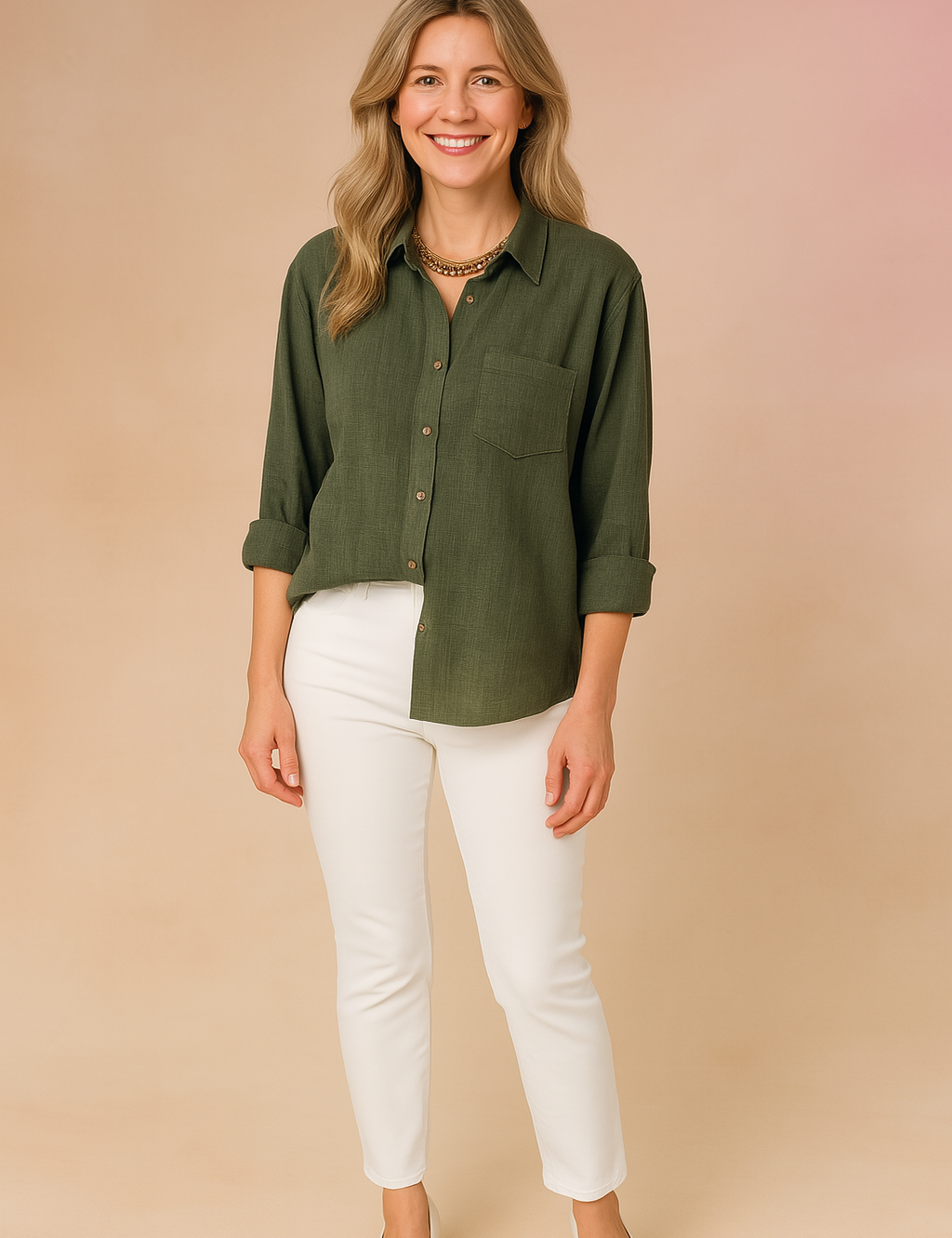 Ellie | Løstsiddende skjortebluse med lomme 4