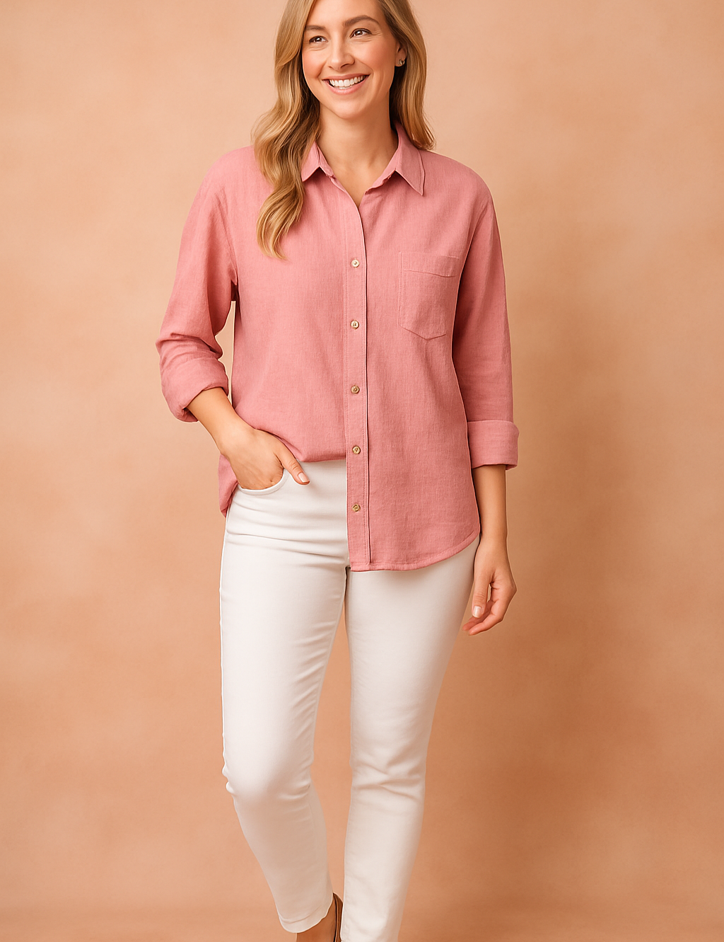 Ellie | Løstsiddende skjortebluse med lomme 6