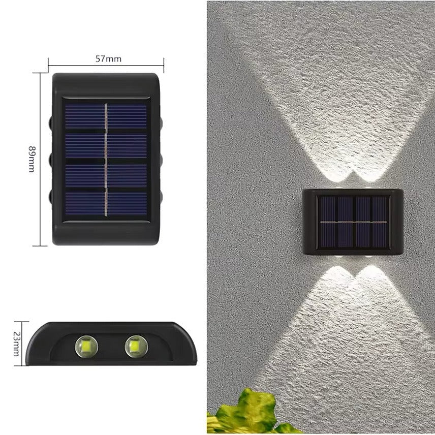 Energieffektiv LED solcelledrevet udendørs væglampe 2