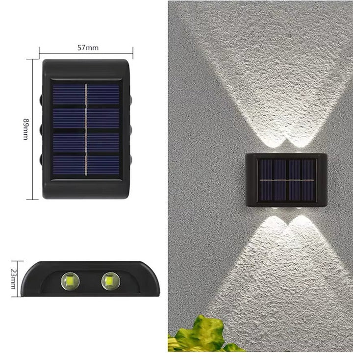 Energieffektiv LED solcelledrevet udendørs væglampe 2