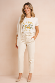 Eveleen | Capri T-shirt med citronprint 0