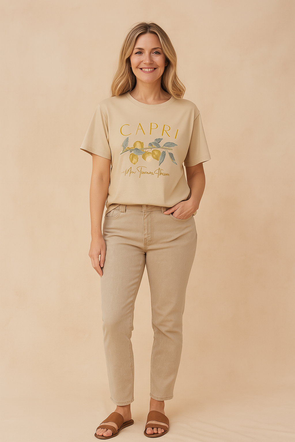 Eveleen | Capri T-shirt med citronprint 1