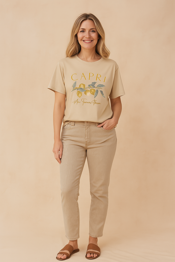 Eveleen | Capri T-shirt med citronprint 1