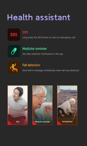 Falddetektionsur til seniorer - 4G medicinsk alarm med GPS og SOS smartwatch 2