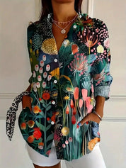 Farverig Bluse Til Kvinder Med Legende Print - Komfortabel Og Alsidig Stil 2