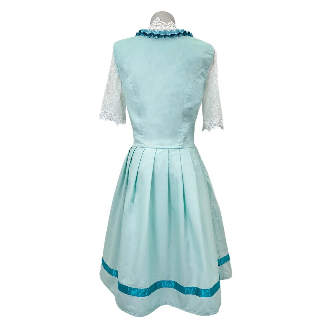 Festliche Kleider Damen - Elegantes Damenkleid für Oktoberfest und Karneval in Hellgrün und Himmelblau 4