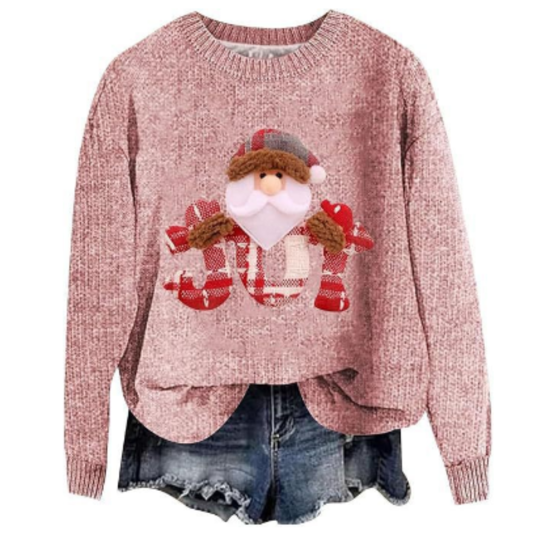 Festlig langærmet sweater til kvinder, hyggelig strik 0