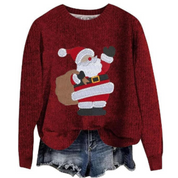 Festlig langærmet sweater til kvinder, hyggelig strik 1