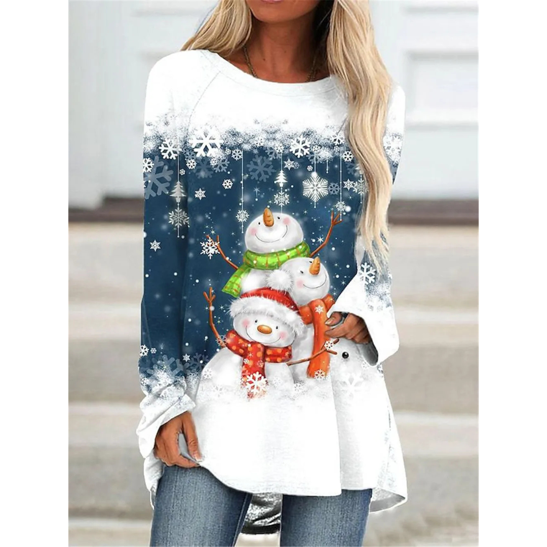 Festlig langærmet sweater til kvinder, hyggelig strik 3