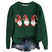 Festlig langærmet sweater til kvinder, hyggelig strik 3