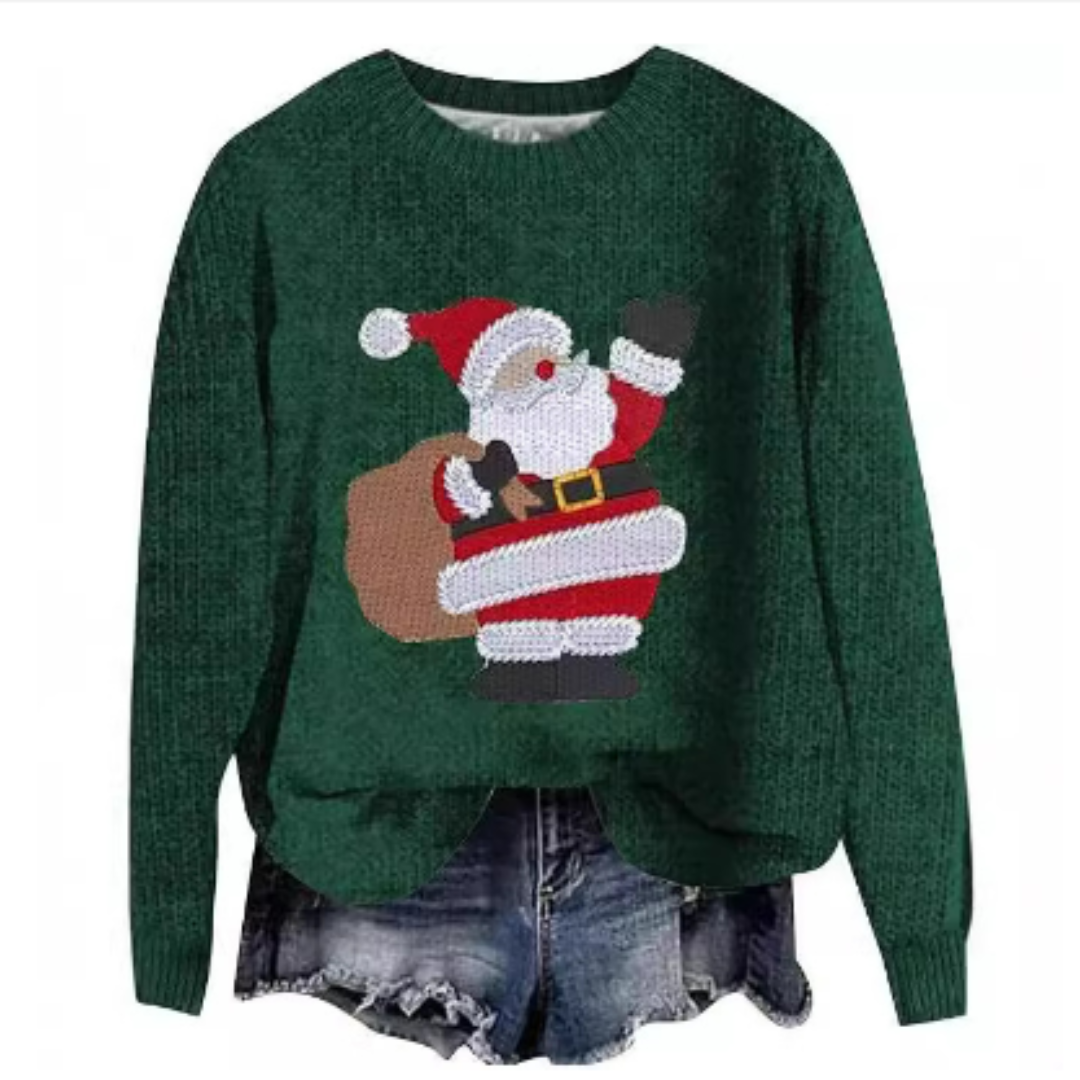 Festlig langærmet sweater til kvinder, hyggelig strik 4