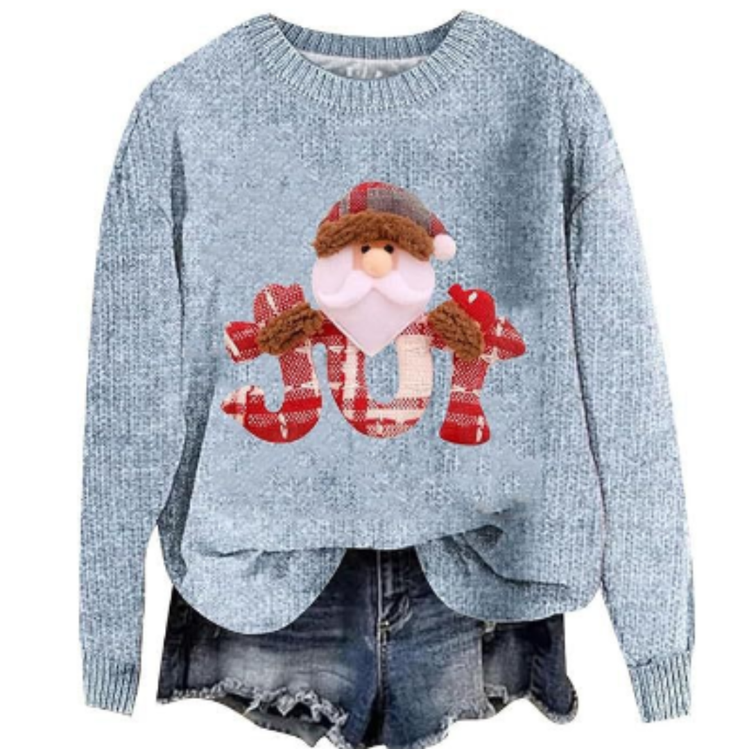 Festlig langærmet sweater til kvinder, hyggelig strik 5