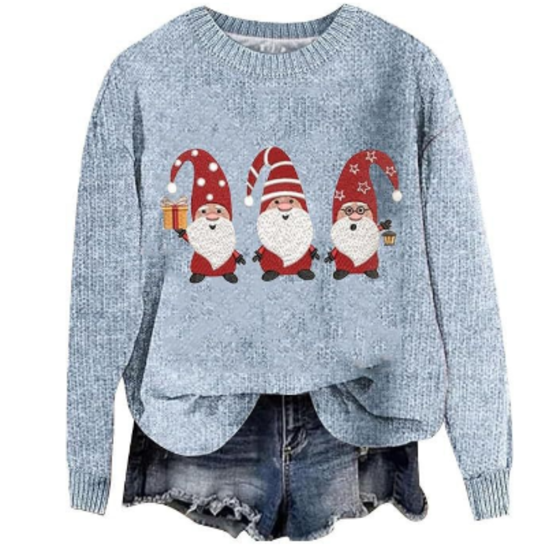 Festlig langærmet sweater til kvinder, hyggelig strik 6