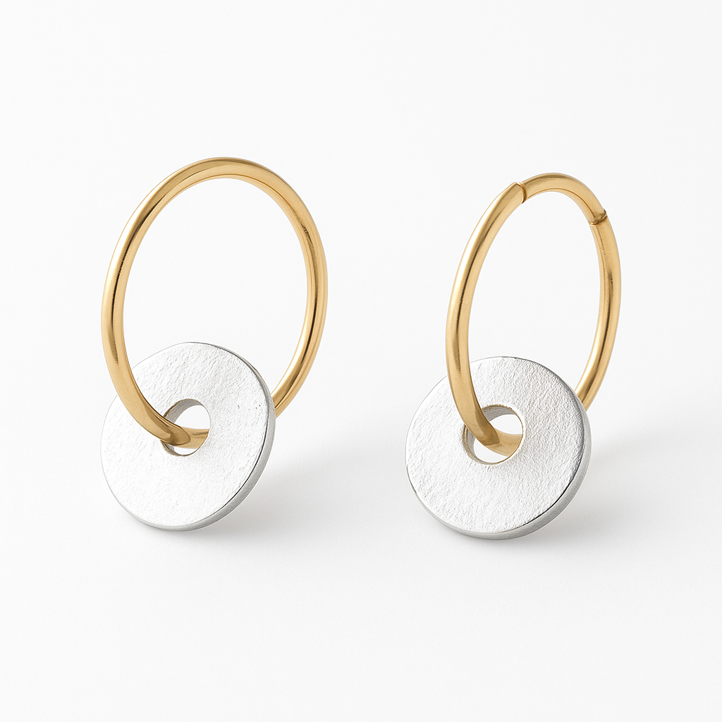 Forgyldte Hoop Øreringe – Elegante Sølvsmykker 0
