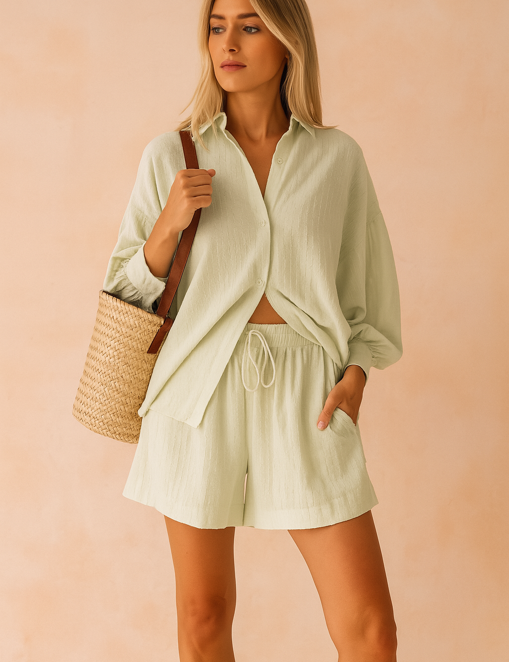 Freya | Casual åndbar bluse og crop sæt 3