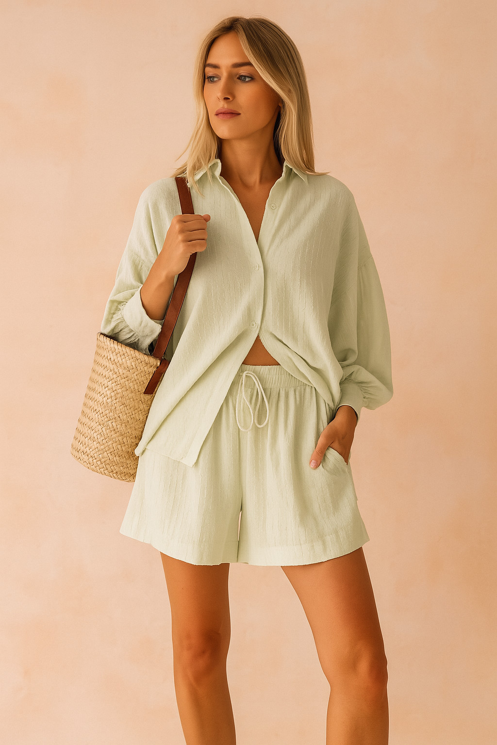 Freya | Casual åndbar bluse og crop sæt 3