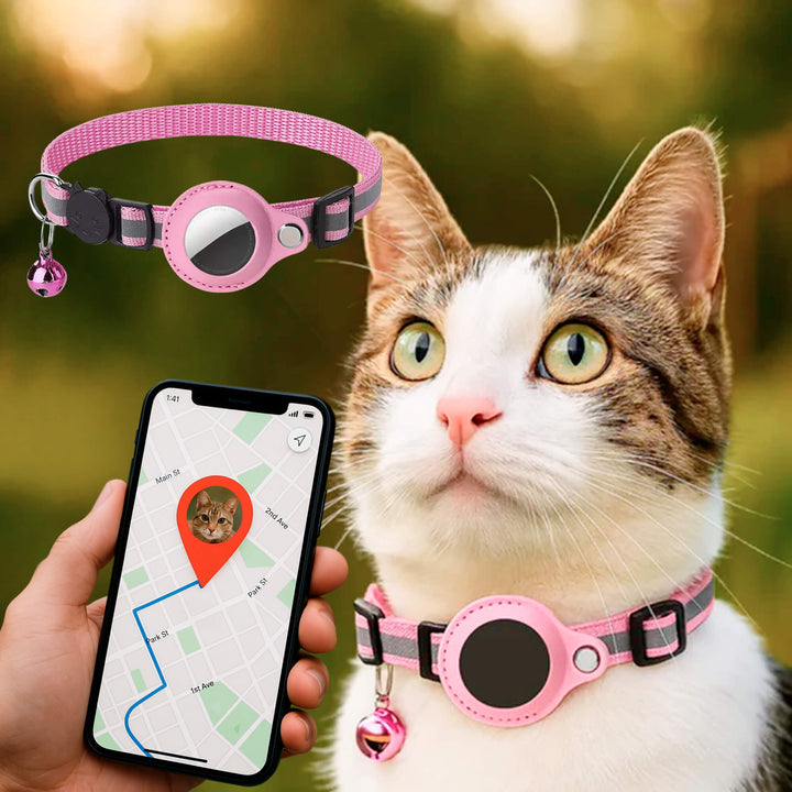GPS-halsbånd til katte | Hurtigudløsende lukning, reflekterende design og holdbar til sikre udendørseventyr 11