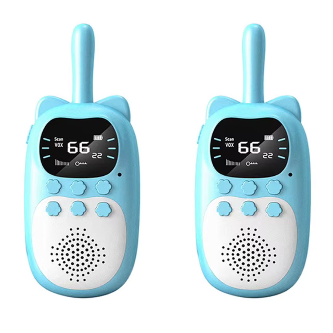 Genopladelige walkie-talkies til børn – Lang rækkevidde 3 km, Holdbart design med klare farver 0