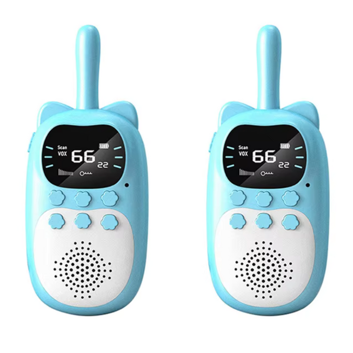 Genopladelige walkie-talkies til børn – Lang rækkevidde 3 km, Holdbart design med klare farver 0