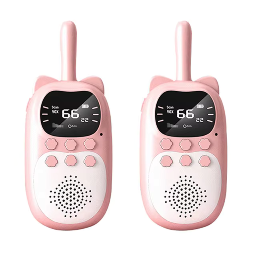 Genopladelige walkie-talkies til børn – Lang rækkevidde 3 km, Holdbart design med klare farver 1