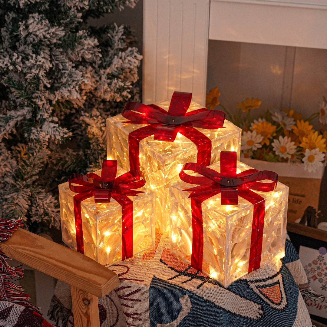 GlowBox – 3-delt LED-gaveæskesæt til juledekoration 1