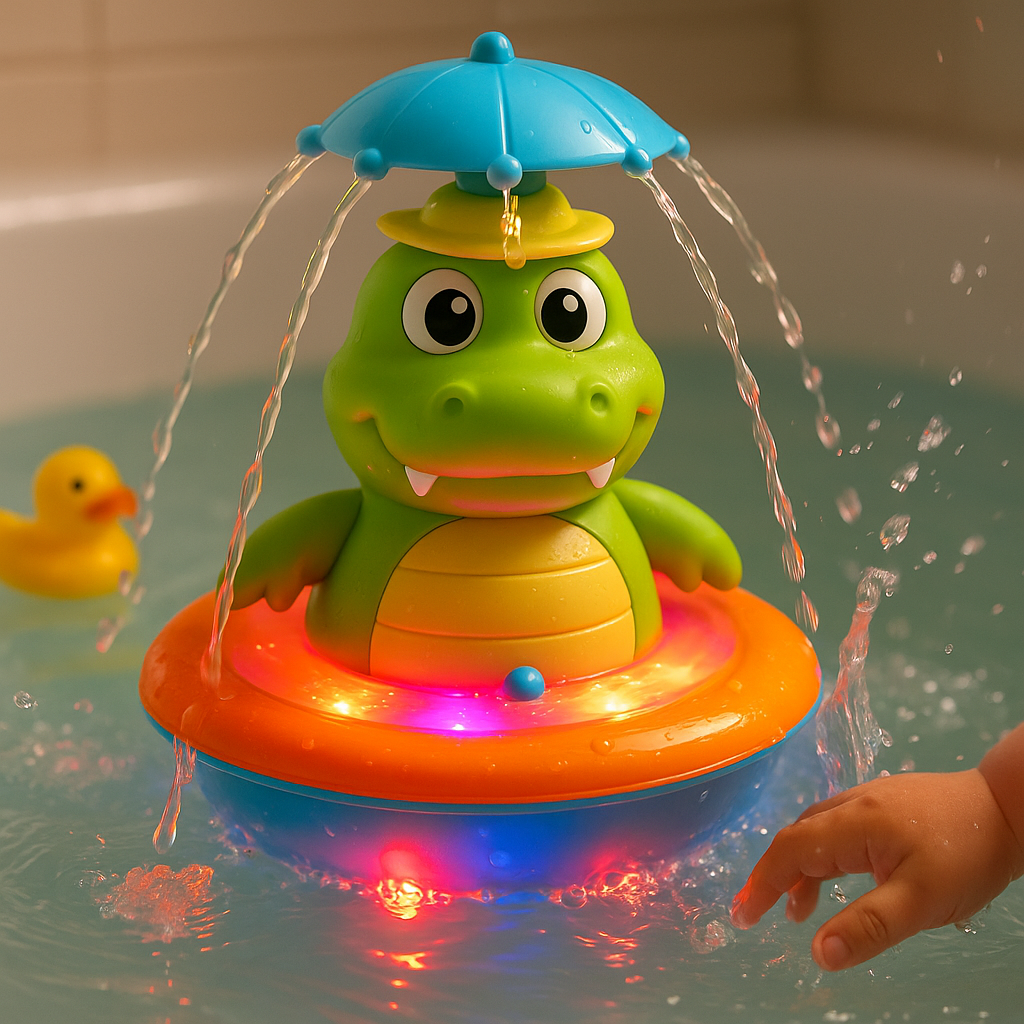 GlowGator | Lysende, flydende krokodillebadelegetøj til engagerende vandleg 0