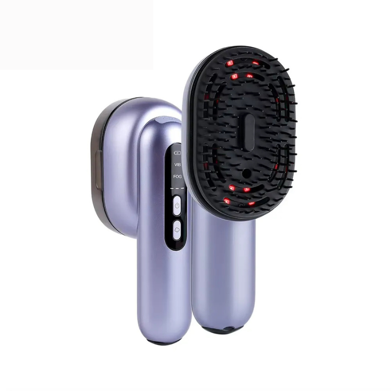 GlowSpray Comb - Hovedmassageapparat med vibration og hårolieapplikator 0