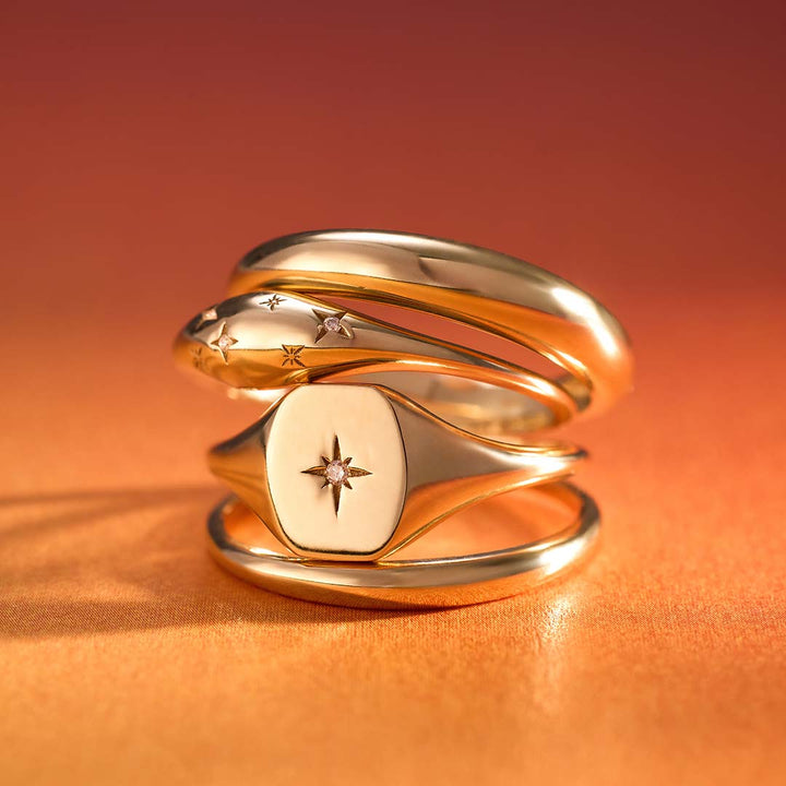 Guldring med diamant i elegant stil - Den perfekte forlovelsesring 0