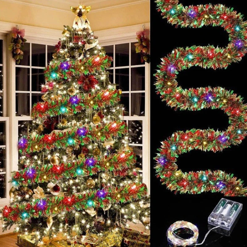 Gyldent skinn | Luksus juleguirlande med varme hvide LED-lys 1