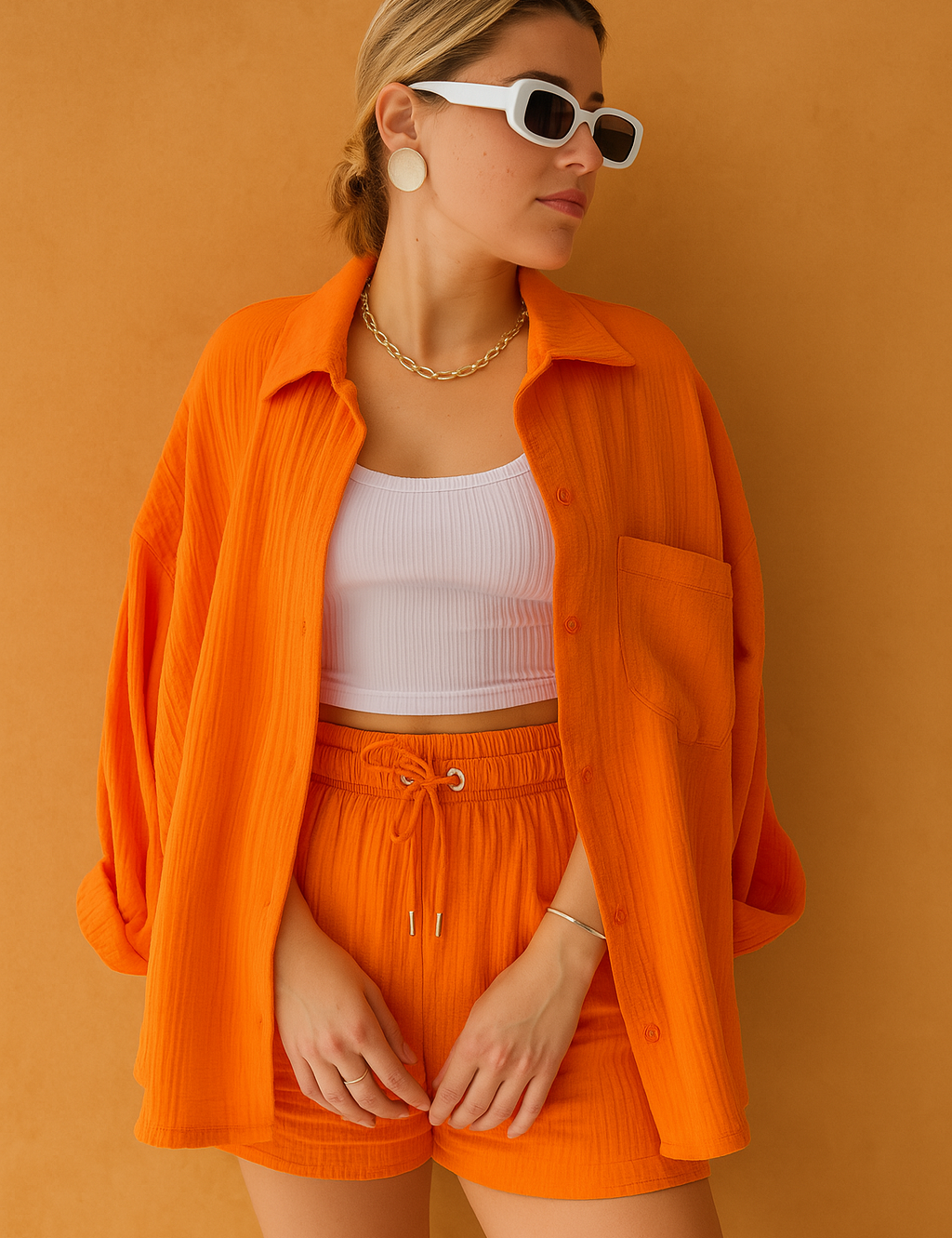 HAZEL | Sæt med to dele: Skjorte og shorts 0