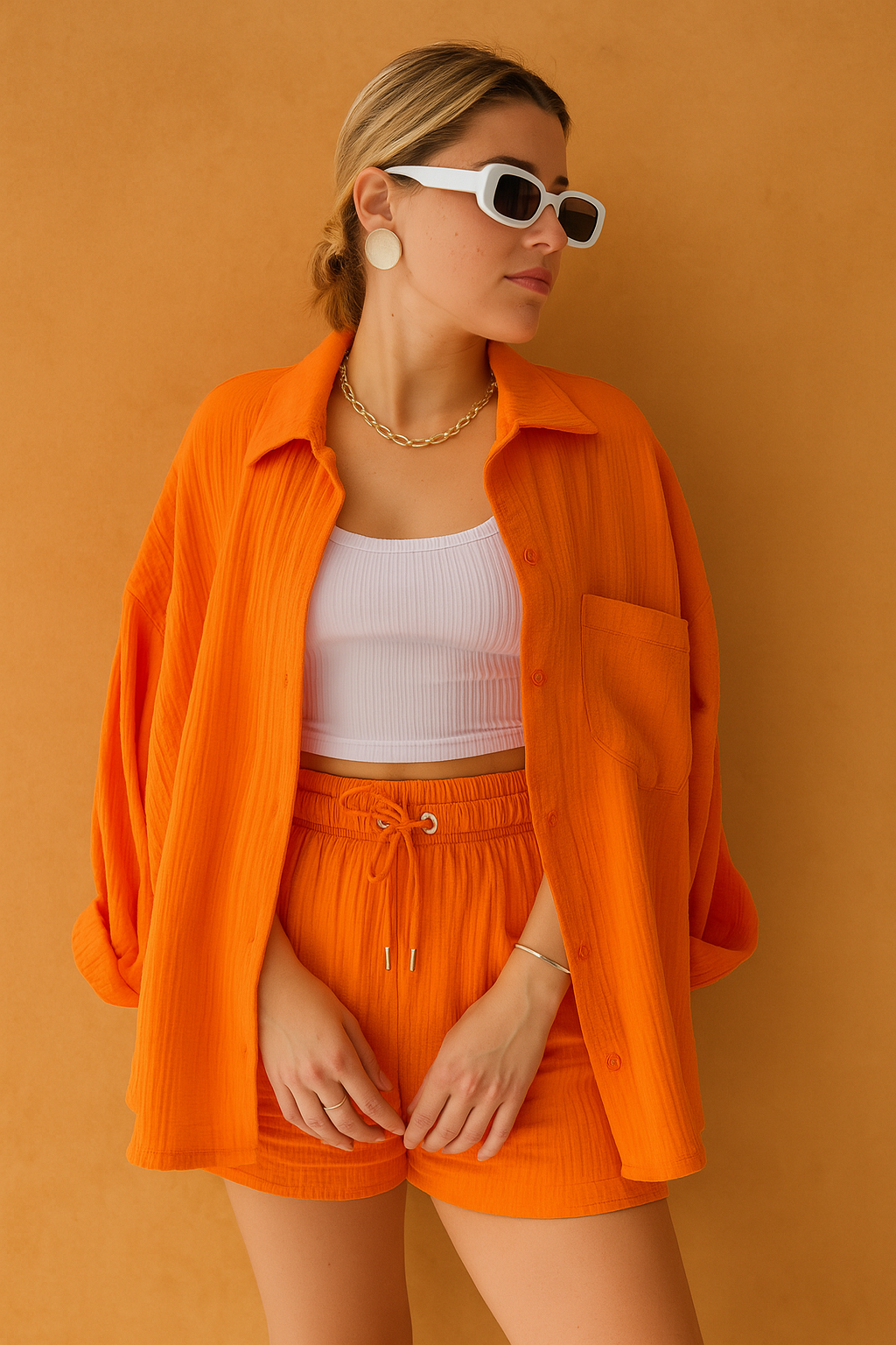 HAZEL | Sæt med to dele: Skjorte og shorts 0