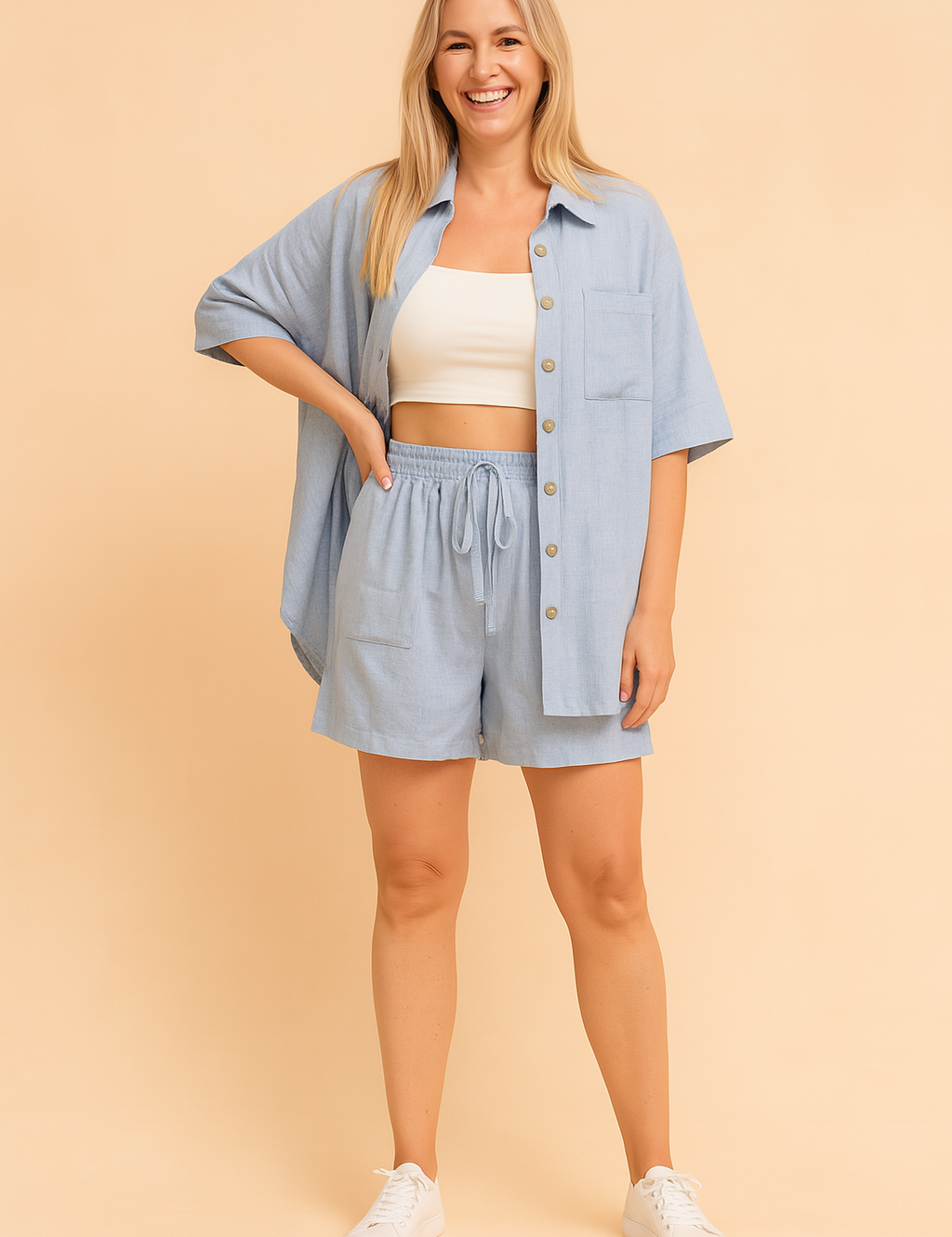 Halina | Todelt sæt med skjorte og shorts 4