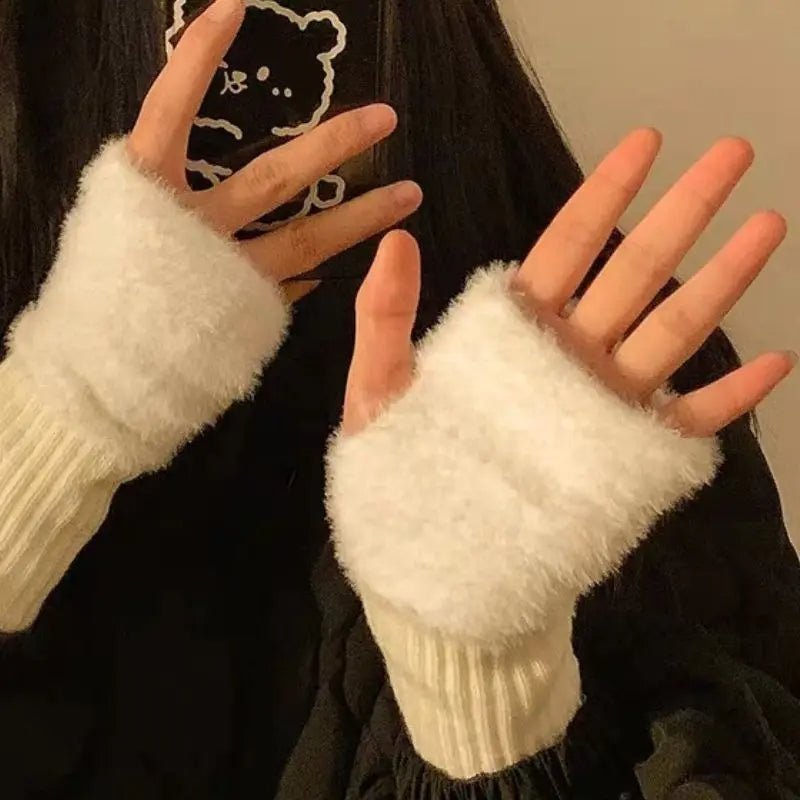 Halvfinger plyshandsker – Stilfuld vintervarme til mænd og kvinder med fingerløs fleksibilitet 3