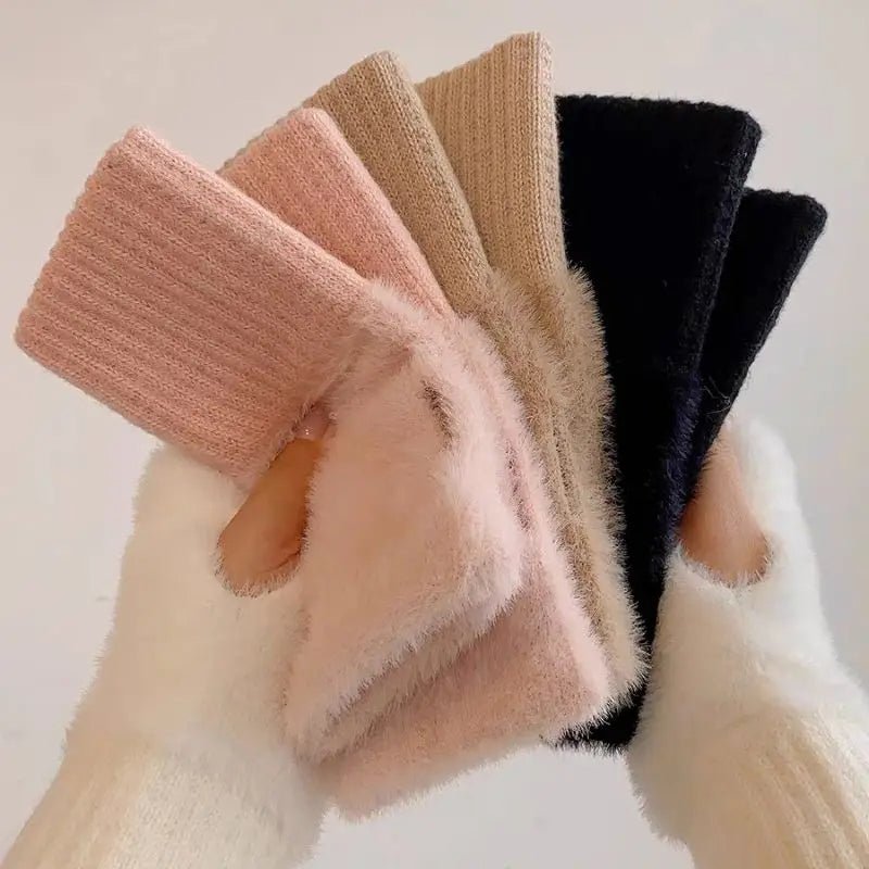 Halvfinger plyshandsker – Stilfuld vintervarme til mænd og kvinder med fingerløs fleksibilitet 4